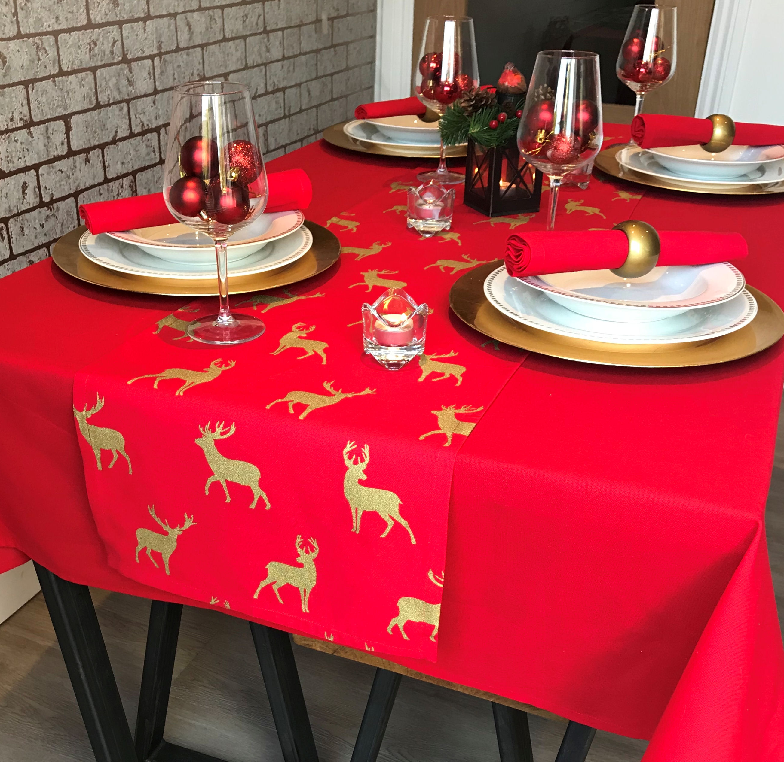 rectangular christmas tablecloth